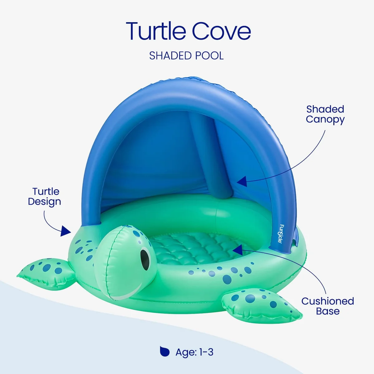 Funsicle Turtle Cove Shaded Pool (3.3 ft) – photo 3